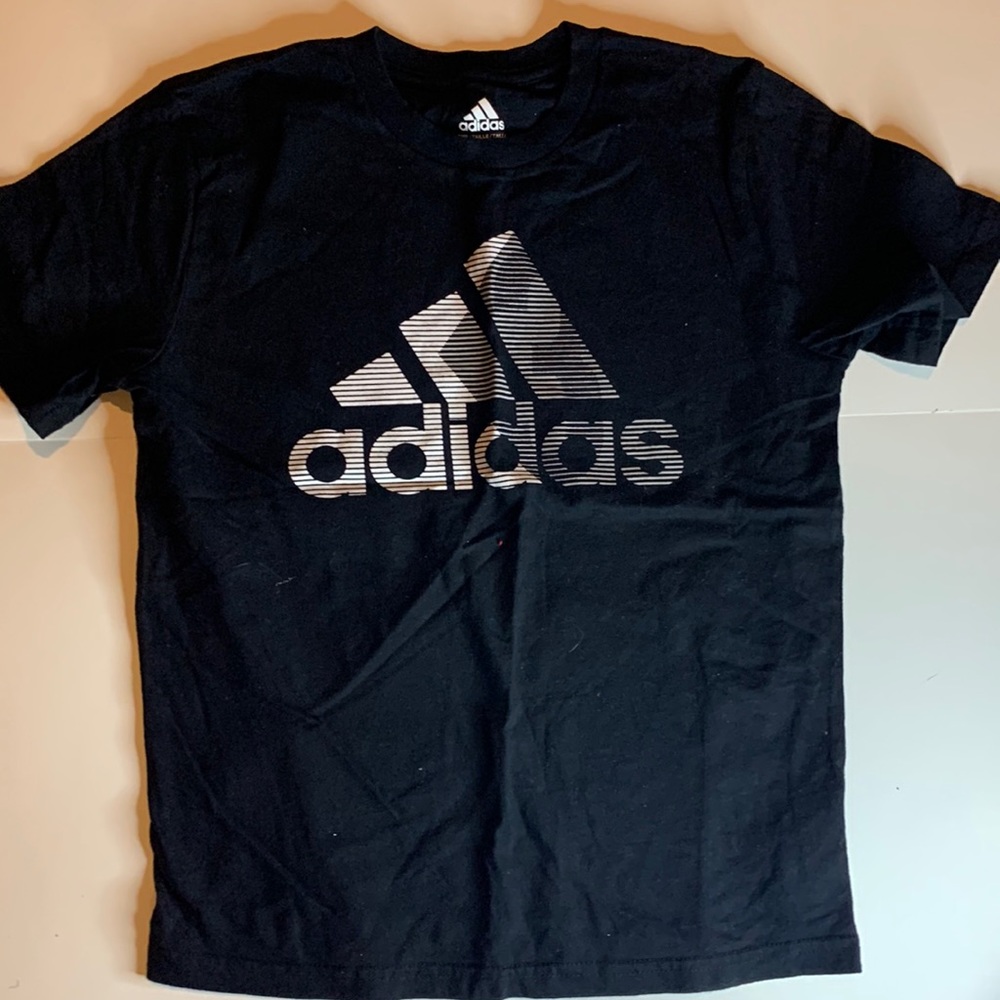 Boys size small black, and white and gray Adidas shirt